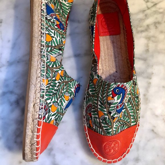 tory burch orange espadrilles
